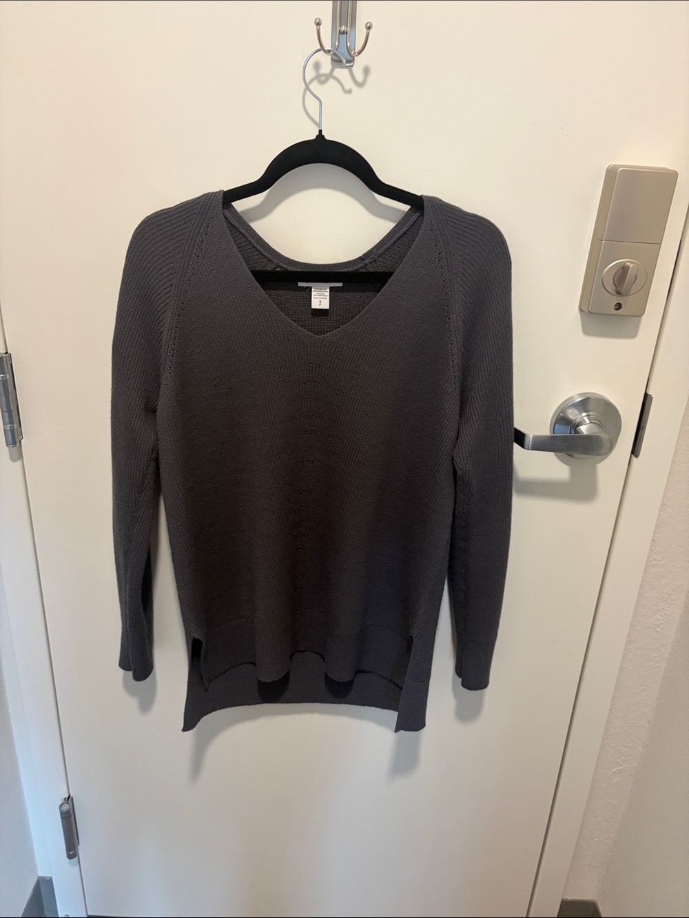 Athleta Purple Hanover V-neck Sweater (Small Petite)